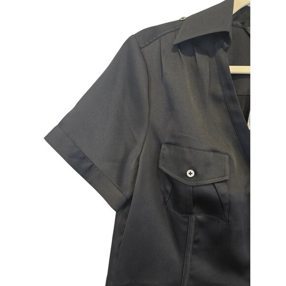 White House Black Market size M Black Blouse NWT - Picture 3 of 12